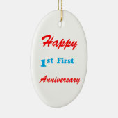 HAPPY First 1st JUBILEUM Blessings Celebrings Keramisch Ornament (Rechts)