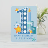 Happy First Birthday Feestdagenkaart (Staand voorkant)