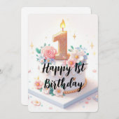 Happy First Birthday Feestdagenkaart (Voorkant / Achterkant)