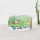 Happy First Birthday Grandson Cottontail Rabbit Kaart (Voorkant)