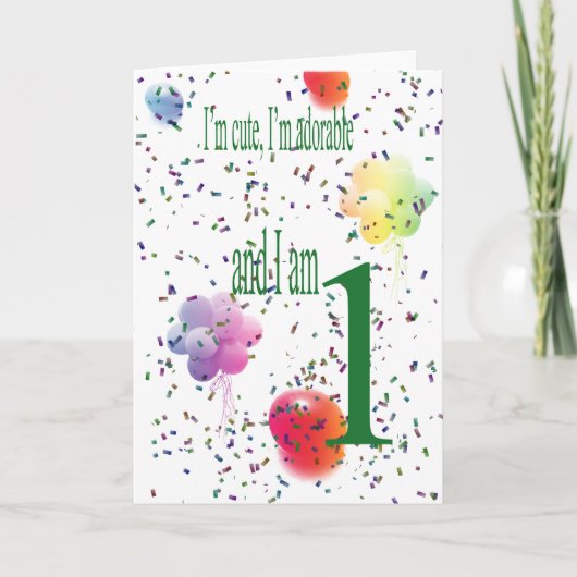 Happy First Birthday Kaart (Voorkant)