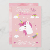 Happy First Birthday Kaart (Voorkant / Achterkant)