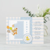 Happy First Birthday Uitnodiging (Staand voorkant)