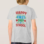 Happy First Day Back to School typografie T-shirt (Achterkant)