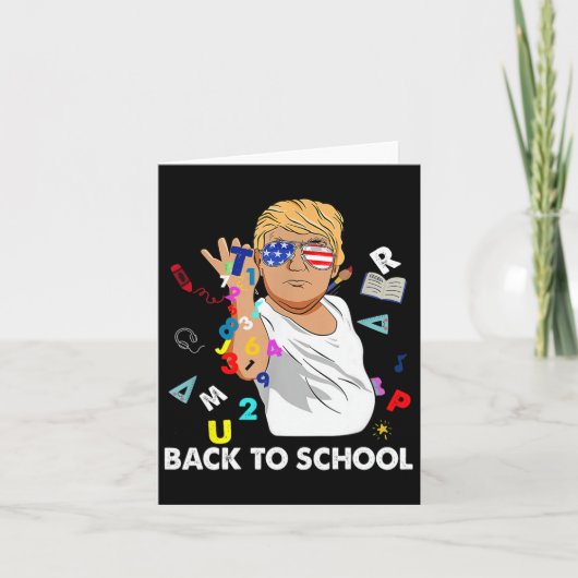 Happy First Day-leraar Trump gaat naar school Kaart (Voorkant)