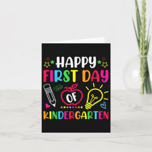 Happy First Day Of Kindergarten Teacher Kids Back Kaart