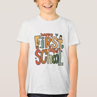 Happy first day of school retro png|boy preschool Tri-Blend shirt
