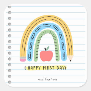 Happy First Day of School Sticker Terug naar Schoo