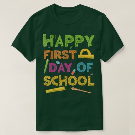 Happy First Day Of School T-Shirt Back To School S (Design devant)