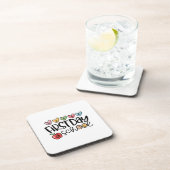 Happy First Day Of School Teacher Girl Kid Back To Bier Onderzetter (Rechterzijde)