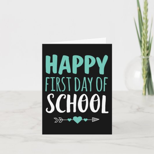 Happy First Day of School Teacher Student Arrow C Kaart (Voorkant)