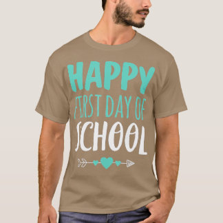Happy First Day of School Teacher Student Arrow C T-shirt