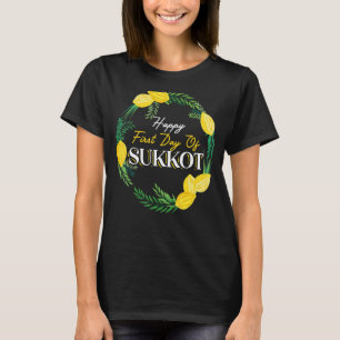 Happy First Day of Sukkot Lulav Palm Tree Israel T-shirt