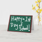 Happy First Day van School schoolbord Wenskaart Kaart (Gele Bloem)