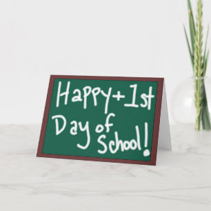 Happy First Day van School schoolbord Wenskaart Kaart