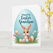 Happy First Easter Grandson Card Kaart (Gele Bloem)