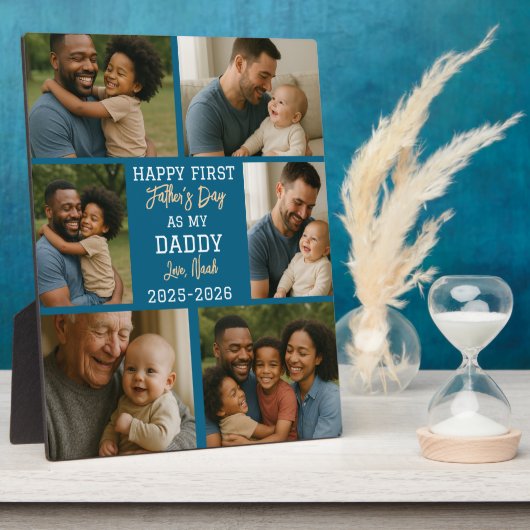 Happy First Father Day Photo Collage Fotoplaat (Zijkant)
