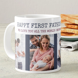Happy First Fathers Dag 4 Foto Extra Grote Beker