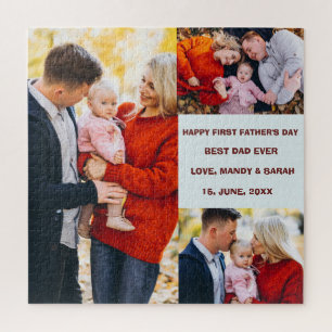 Happy First Fathers Day, 3 foto's & aangepast beri Legpuzzel