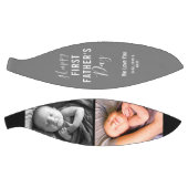 Happy First Father's Day Baby 2 Photo Name Script Basketbal (Panelen)