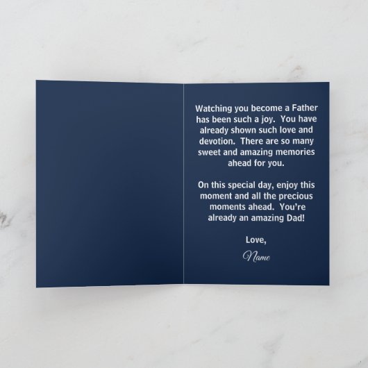 Happy First Father's Day Custom Photo Flat Kaart (Binnen)