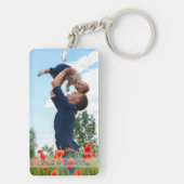 Happy First Father's Day Custom Photo Sleutelhanger (achterkant)