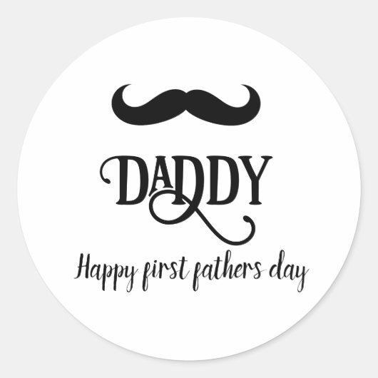 Happy first father's day custom  ronde sticker (Voorkant)