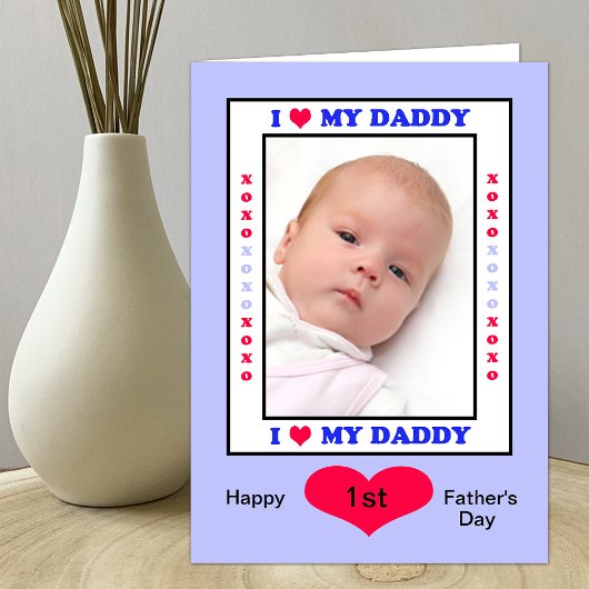 Happy First Fathers Day-fotokaart Kaart