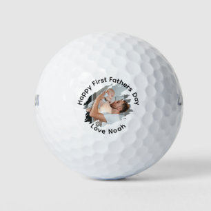 Happy First Fathers Day Gepersonaliseerde foto Golfballen