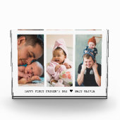Happy First Fathers Day New Dad 3 Photo Collage Fotoblokken (Voorkant)