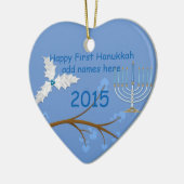 Happy First Hanukkah Together Ornament Gift Custom (Links)