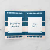 Happy First Jubileum voeg fotoblauwe perzik toe Kaart (Binnen)