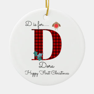 Happy first-kerstfeest D-lumberjack robin Keramisch Ornament