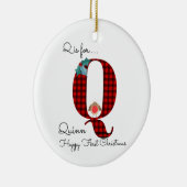 Happy first-kerstfeest-herenboardboom keramisch ornament (Rechts)