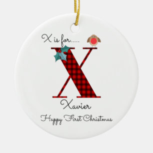 Happy first Kerstmis x lumberjack robin boom Keramisch Ornament