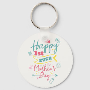 Happy First Moederdag 1st Time Mam Cute Sleutelhanger