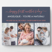 Happy First Moederdag - 3 Foto gepersonaliseerd Fotoplaat (Voorkant)