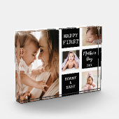 Happy First Moederdag Black 4 Photo Collage Fotoblokken (Links)