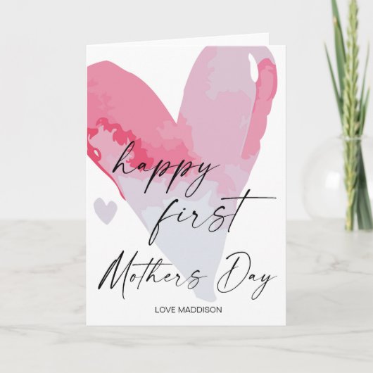 Happy First Moederdag Gift voor mam Floral Kaart (Voorkant)