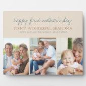 Happy First Moederdag Grandma - 3 Photo Cream Fotoplaat (Voorkant)