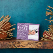 Happy First Moederdag Grandma Photo Paars Wood Fotoplaat (Zijkant)