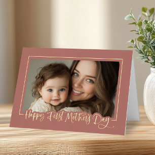 Happy First Moederdag Photo Folie Wenskaart