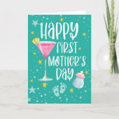 Happy First Moederdag Schattige Modern Kaart (Voorkant)