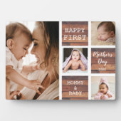 Happy First Moederdag Wood 4 Foto Collage Fotoplaat (voorkant)