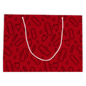 Happy First Party Red Tampon Pad Pattern Groot Cadeauzakje (Achterkant)