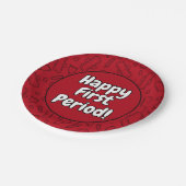 Happy First Party Red Tampon Pad Pattern Papieren Bordje (Gekanteld)