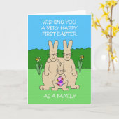 Happy First Pasen als familie Kaart (Gele Bloem)