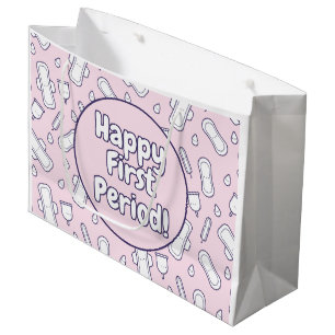 Happy First Period Party roze Cute Tampon Pad Groot Cadeauzakje