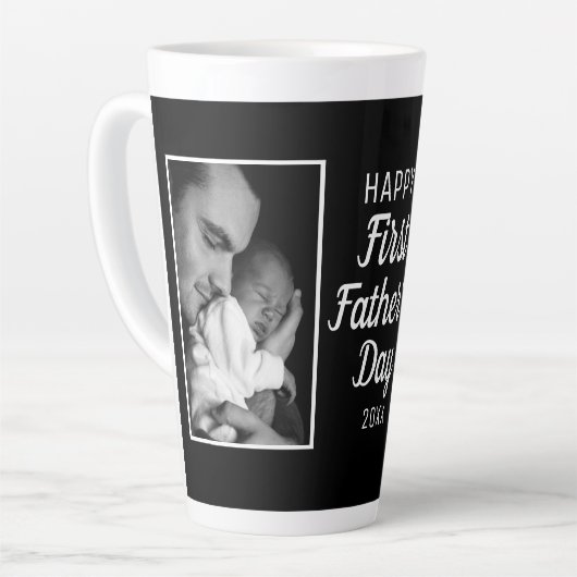 Happy First Vaderdag 2 Photo Black Latte Mok (Linkerhoek)