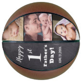 Happy First Vaderdag 3 Photo Collage Basketbal (Voorkant)
